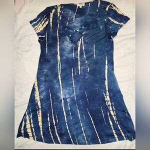 Womens Sz M Umgee NWOT Tie Dye Short Sleeve Dress w Criss-cross Neckline